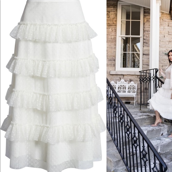 Rachel Parcell Tiered Dot Mesh Skirt NWT - Picture 10 of 10